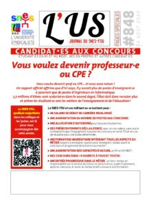 Candidat·es aux concours – Supplément de l'US n°848