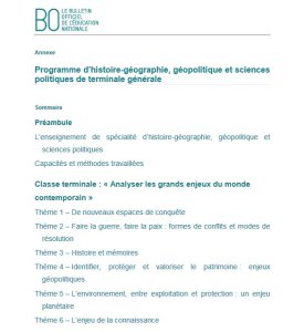 Bac 2023 : pas d'allègement du programme pour la spécialité HGGSP !