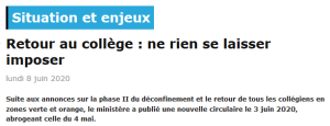 Retour au collège : ne rien se laisser imposer