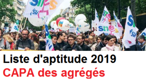 LISTE D'APTITUDE AGREGES : compte-rendu de la CAPA du 20 mars