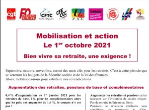 Retraité.es : mobilisation et action le 1er octobre