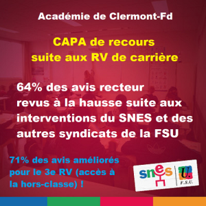 CAPA de contestation des avis Recteur suite aux RDV de carrière : 64% des (…)