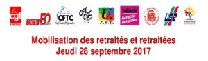 Rassemblement des retraité-e-s le 28 septembre contre la baisse des pensions