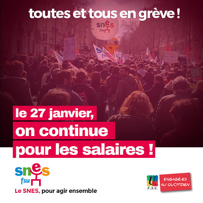 Le 27 janvier : toutes et tous en grève pour nos salaires !