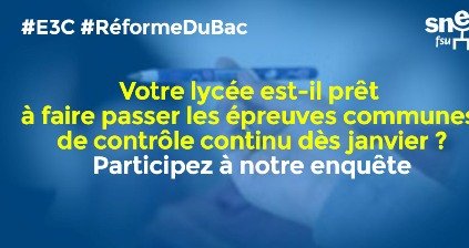 Lycées : répondez à l'enquête flash E3C du SNES-FSU