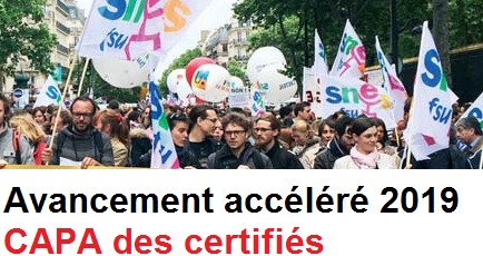 CAPA d'avancement accéléré des certifiés du 03 avril 2019 : compte-rendu