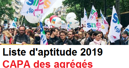 LISTE D'APTITUDE AGREGES : compte-rendu de la CAPA du 20 mars