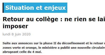 Retour au collège : ne rien se laisser imposer