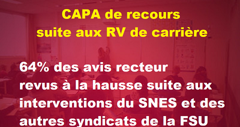 CAPA de contestation des avis Recteur suite aux RDV de carrière : 64% des (…)