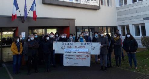 Mobilisation des personnels du collège Diderot à Aigueperse