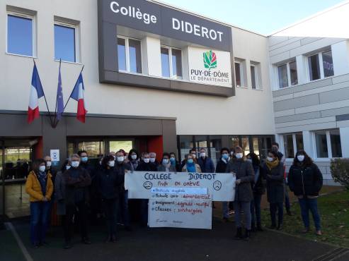 Mobilisation des personnels du collège Diderot à Aigueperse