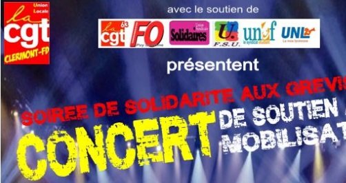 21 Février : Concert de solidarité aux grévistes