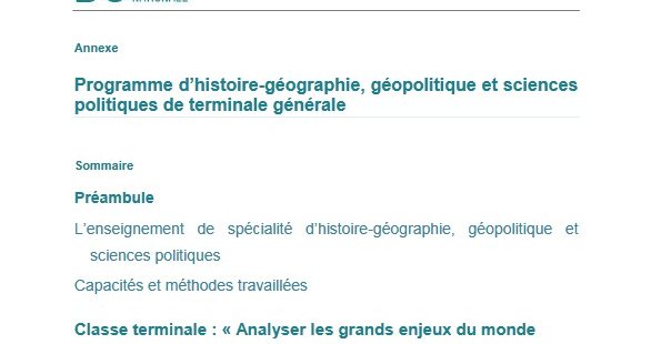 Bac 2023 : pas d'allègement du programme pour la spécialité HGGSP !