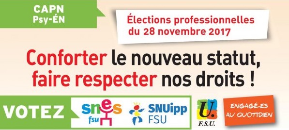 28 novembre : Elections professionnelles des PsyEN