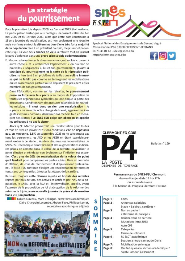 Bulletin n° 199 - mai 2023