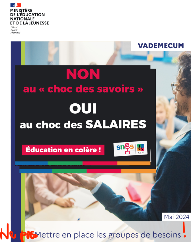 Diaporama et vadémécum officiels sur les « groupes de besoins » : des outils (…)