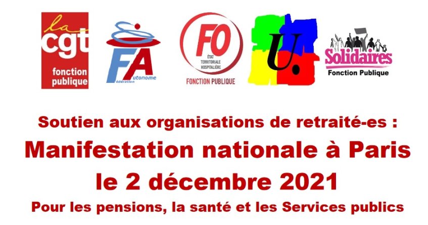 Manifestation nationale des retraité.es à Paris le 2 décembre 2021