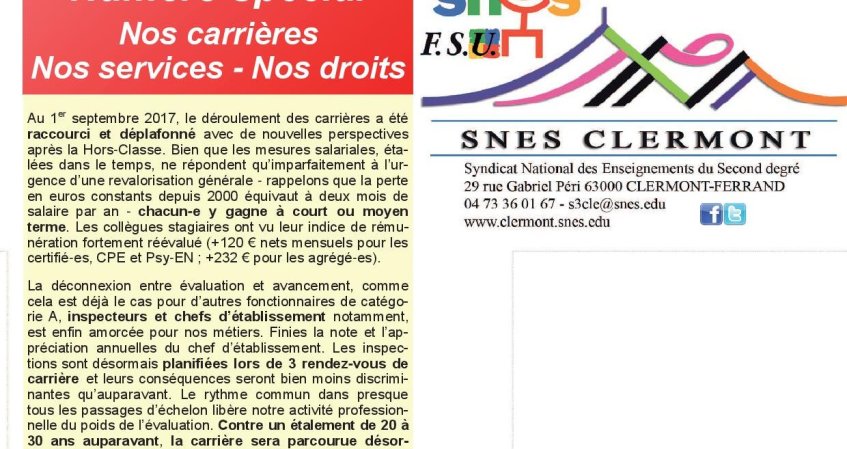 Bulletin spécial carrières - supplément n° 2 au bulletin 177 du 18-09-17