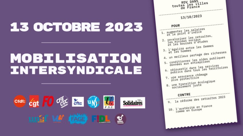 Le 13 octobre, mobilisons-nous contre l'austérité, pour les salaires et (…)