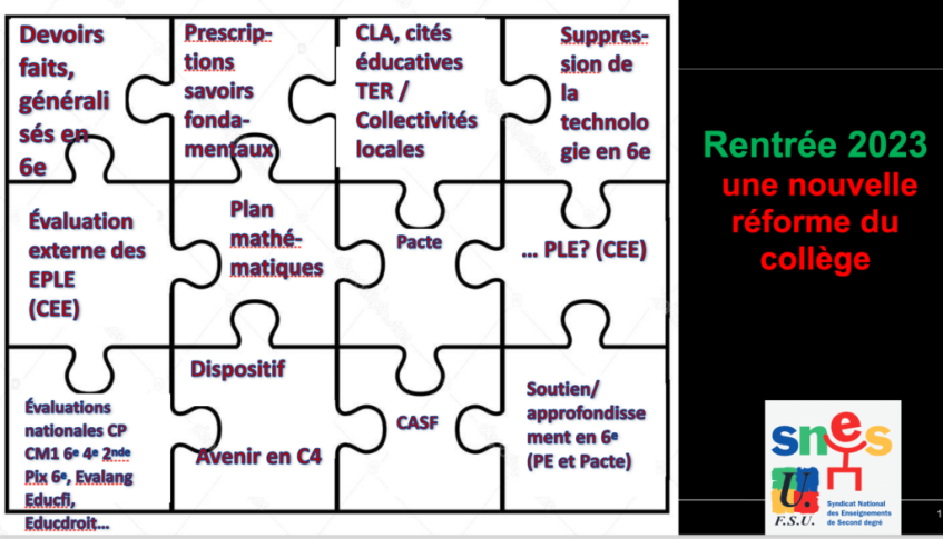 Une réforme qui im-pacte tout le collège