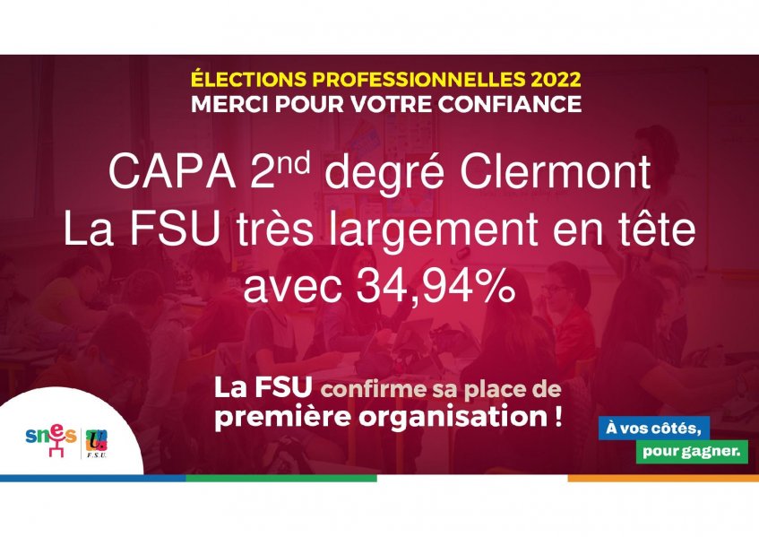 Installation de la CAPA Second degré : les syndicats de la FSU offensifs !