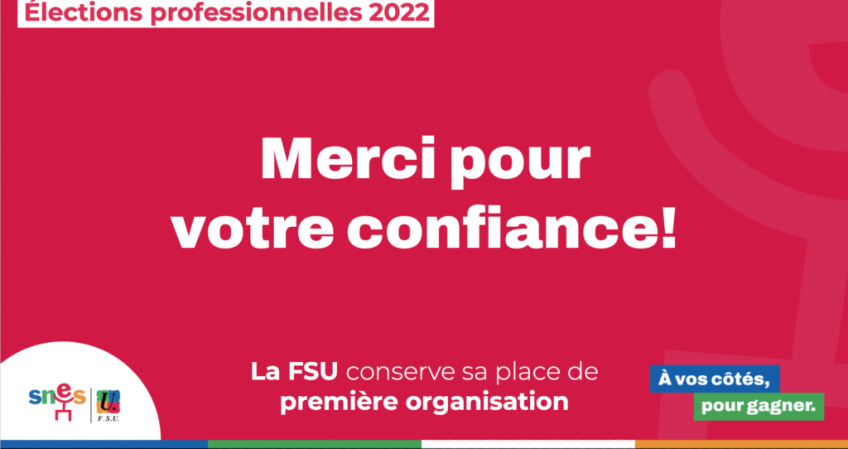 Elections professionnelles : une réelle dynamique pour le SNES et les (…)