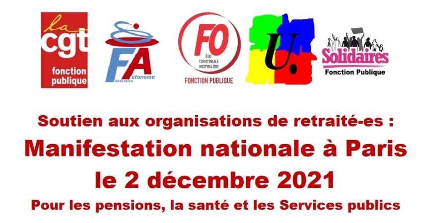 Manifestation nationale des retraité.es à Paris le 2 décembre 2021