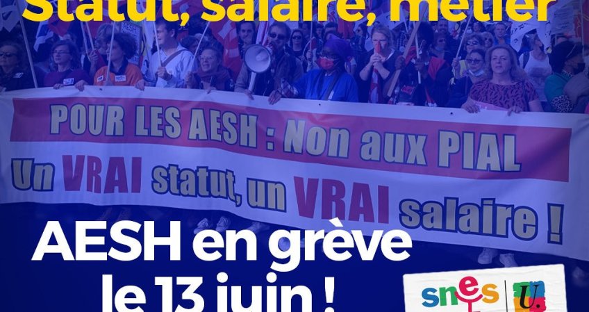 Le 13 juin, toutes et tous en grève pour les droits des AESH