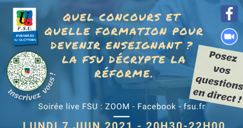 Webinaire FSU : Quel concours et quelle formation pour devenir enseignant-e (…)