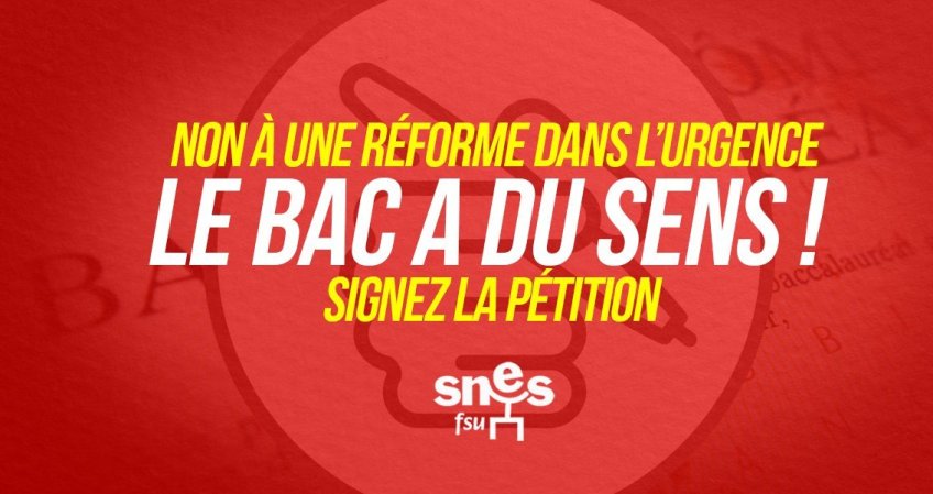 Pétition : Le bac a du sens !