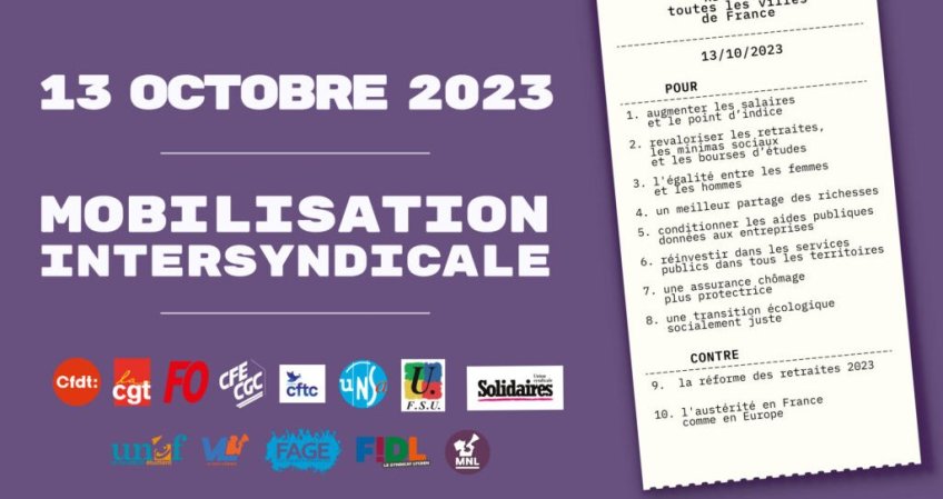 Le 13 octobre, mobilisons-nous contre l'austérité, pour les salaires et (…)