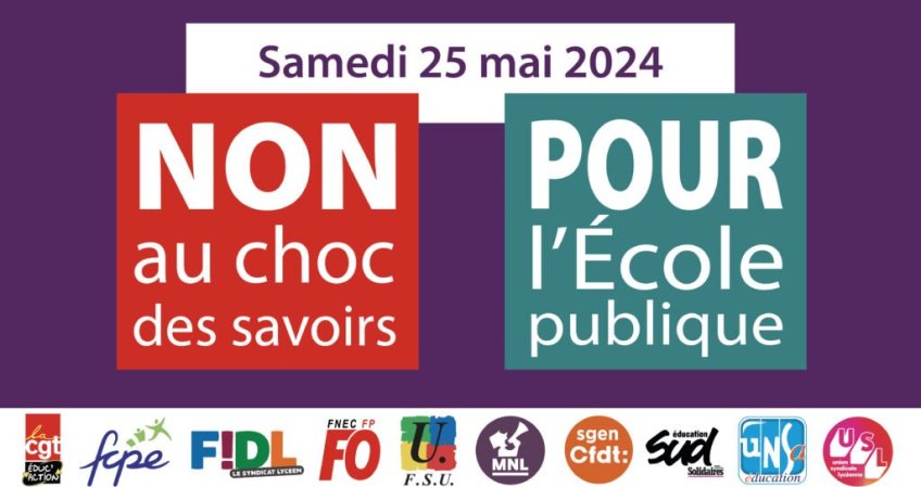 Non au « Choc des savoirs », journée nationale de mobilisation le samedi 25 (…)